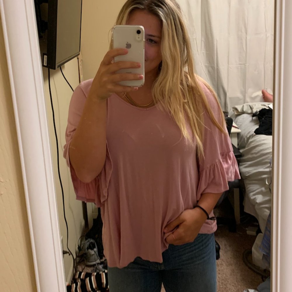Bobeau pink flowy top